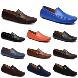 Doudou Breathable Soft Driving Men Shoes Casual Leather Soles Light Tans Black Navy White Blue Sier Yellow Grey Footwear All-Match Outdoor Cross-Border 790 237786623