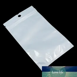 10*22cm White / Clear Self Seal Zipper Plastic Retail Storage Packaging Poly Bag Bags Retail Package W/ Hang Hole