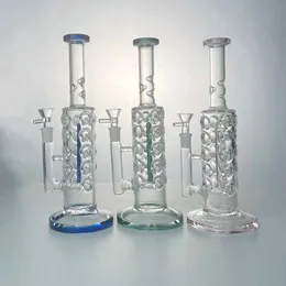Unique Hookahs Water Glass Bongs Dab Rigs Inline Perc Straight Tube With Fab Egg Smoking Pipe WP2161