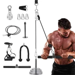 5 Set Home DIY Fitness Pulley Cable Rope System Tool Kit Loading Pin Lifting Arm Biceps Triceps Hand Strength Gym Training Equipment