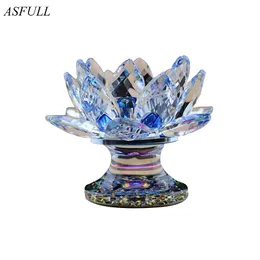 ASFULL Crystal Lotus Candle Holder Home Decoration Home Accessories A Variety Colors for Optional Romantic Wedding Candlestick Y200109