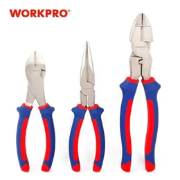 WORKPRO 7" 8" 9" Electrician Pliers Set Cable Wire Cutter Hand Tool Set Y200321