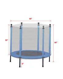 Kids trampolins para crianças com líquido 48in trampolim de criança com gabinete mini trampo leline indoor azul