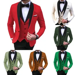 Personalize smoking de casamento Tuxedos Slim Fit Fit Brideroom Suit para homens 3 peças Groomsmen Suits Formal Business Roupfits Party Wear JacketVestpant