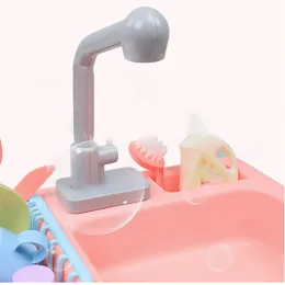 طفل لون البلاستيك محاكاة المطبخ اللعب تغيير بالوعة الألعاب الأطفال الحرارة الحساسة الحرارية غشاش الصحون الوصول LJ201009