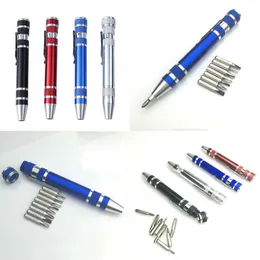 Magnetic 8 in 1 Screw Driver Pen Style Multi-Tool Precision Mobile Phone Repair Tools Kit Screwdriver Set Bits