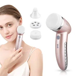 4 in 1 Electric Face Cleansing Brush Rotary Silicone Deep Clean Exfoliate Acne Removal Powered Facial Cleansing Devices
