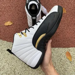 jumpman 12 로열티 화이트 블랙 메탈릭 골드 맨 신발 트위스트 돌 파란색 야외 스포츠 스 니 커플 상자 CT8013-170