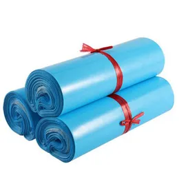 20 * 30cm Blue Courier Poly Mailer Väskor Plastpostpost Pouch Kuvert Självhäftande Seal Packet Sack Mail Bag