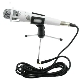 New E300 Condenser Handheld Microphone XLR Professional Large Diaphragm MIC with Stand for Computer Studio Vocal Recording Karaoke