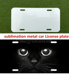 DHL Big Promotion Sublimation Blank Metal Car Apature Plate Materials Hot Heart Transfer Printing Diy Custom Consables FY7670