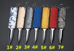 Wholesale Mini Pull Flail Knives 440 Blade Single Action Keychain Satin Pocket Knife Fixed Blade Xmas Gift for Man 10pcs