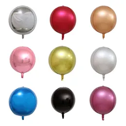 22inch 4D Colorful Foil Balloon Round Aluminum Film Balloon Kid Toy Baby Shower Birthday Wedding Xmas Decoration Party Supplies 12 Colors