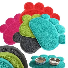Hundkattkull Matfilt valp Kitty Dish Feeding Bowl Placemat Tray Tidy Easy Cleaning Floor Protecter Pads PVC MAT ZYY221