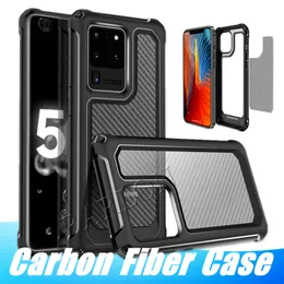 Telefonväskor för iPhone 12 Mini Pro Shocksäker Slim Back Case Designer Cell Carbon Fiber Hybrid Cover Impact med stötfångare för iPhone 11 Max