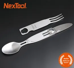 NextOol garfo colher faca conjunto de panelas portáteis portáteis 3-em-1 desapegável esportes ao ar livre saudável 20116