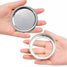70mm 86mm Mason Jar Lid Regular Mouth Canning Band Split-Type Leak-proof for Canning Lids Cover with Seal Ring LJJP803