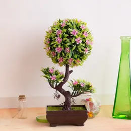 faux bonsai tree ornamental plant Ingenious flower home decoration accessories Decorative flower artificial plants with pot LJ200904
