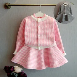 Conjunto infantil infantil outono bebê conjunto infantil suéter saia menina inverno suéter conjunto roupas femininas terno de duas peças