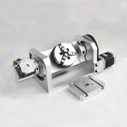 DIY CNC 5th 4th Rotary Axis with Chuck with Table for 3020 3040 6040 Router Wood Engraving Milling Machine