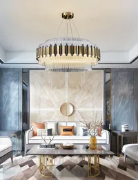 Nowoczesny kryształowy żyrandol proste światło luksusowy salon lampa wisiorek Hotel Villa Lobby Lampa projektant restauracja oświetlenie żyrandolu