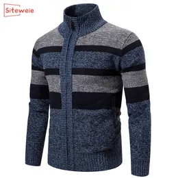 SiteWeie Männer Reißverschluss Pullover Strickjacke Langhülse Gestrickte Casual Rollkragen Outdoor-Sportarten Verdicken Mäntel ROPA DE INVIERNO G470 201022