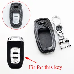Smart 3 Button Key Case Bag Holder Shell Cover Trim Fit per Audi A4 A5 A6 A7 A8 Q5 SQ5 S5 S6 S7 S8 2013-2018 Accessori in fibra di carbonio