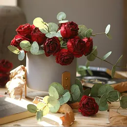 造花ヴィンテージローズ束マルチカラー花ブーケのためのバレンタインデーフェスティバル誕生日結婚式ギフト母の日