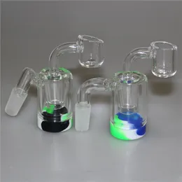 유리 수도관 재생체를위한 실리콘 함유 석영 뱅거를 가진 포수 어댑터 Bong Hookah 14mm Ashcatcher 회수