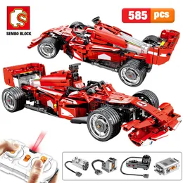 2020 NEW SEMBO Block 585PCS City Remote Control Bricks Technic RC Equation Racing Car Building Blocks Игрушки для детей LJ200928