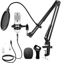 HursoFox Podcast Condensador Microfone Kit Profissional CardioID Studio MIC Bundle Ajustável Scissor Braçadeira, Montagem de choque e filtro POP