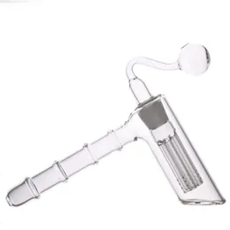 Glas Hammer Bong 6 Arm Perc Percolator Bubbler Pipes 18mm Joint Water Bongs med manlig glasolja Burner Rör Banger Nail