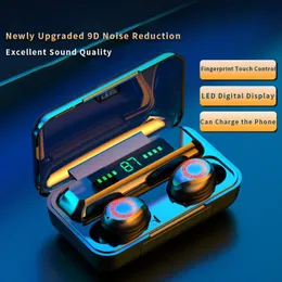 Brand New F9 TWS Bezprzewodowe słuchawki Bluetooth5.0 Słuchawki HIFI IPX7 Wodoodporne Earbuds Dotykowy zestaw słuchawkowy do sportu