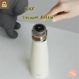 100％YOIPIN KKF真空ボトル24H絶縁体サーモースステンレス鋼サーモスフラスコトラベルスポーツマグ475ML OLED温度カップ201029