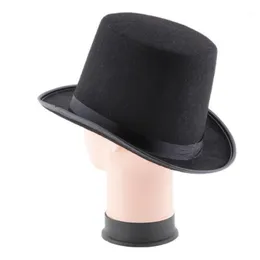 Stingy Brim hattar grossist-SIF 2021 Fashion Wide Black Hat Halloween Trollkarl Magic Jazz Jan 041