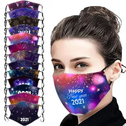 2021 Jul ansiktsmask med gott nytt år ansiktsmasker Masque Christmas Face Masks återanvändbar maskdesigner Masker Cover 13 Styles ZY1276