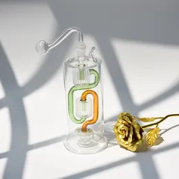 simpatica pipa Recycler Oil Bubbler con ciotola per olio in vetro da fumo da 10 mm Dab Tool Shisha Narghilè Ash Catchers per divertenti Bong colorati Wax Rig Water Tobacco e Percolater Bong