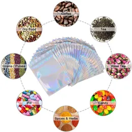 2021 Holographic Resealable Translucent Zip Mask Gifts Single Packaging Bag Jewelry Rings Dress Underwear Office Accessories