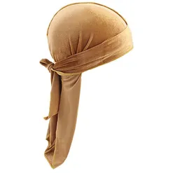 Super soft velvet stitching long tail pirate hat men long streamer Cape cap Turag beanies winter ladies hats for summer