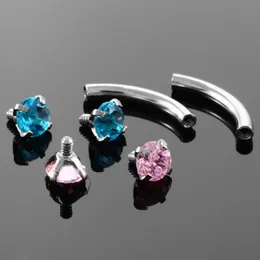 1 PC Crystal Gem Brwi pierścień Tragus Helix Rook Kolczyk Kolczyki Zakrzywione Banana Piercing Bijoux Lip Helix Pierścienie Biżuteria 16G Q Jllvoh