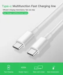 USB-C para cabos USB Type-C com chip de e-marca para MacBook Xiaomi Redmi Nota 8 Pro Quick Charge 4.0 PD 60W Cabo de carregador S11 rápido