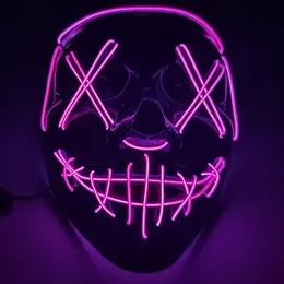 Halloween Maska LED Light Up Party Maski Purge Rok wyborczy Great Funny Maski Festiwal Cosplay Costume Dostaw Glow W Dark GGB3174