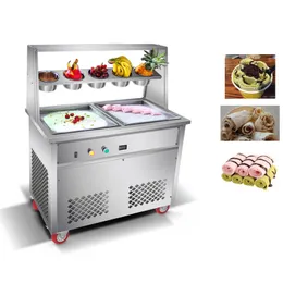 Modelos de estilo adifferente Yoghourt máquina de sorvete frito com função de descongelamento de pé máquina de rolo de sorvete para venda