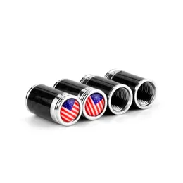 Fashion 4pcs/set National Flag UK America Germany France Flag Real Carbon Fiber Car Wheel Tyre Tire Valve Caps For All Car Auto Truck