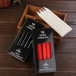 10pcs Common Household candles red white candle for candlelight dinner Valentine Dining Table Wedding Decoration Y200531