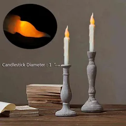 6/12st Electric Flameless Long LED Candle Lights Amber For Wedding Party Church Decoration Höjd Ljusstake Candle Lamp