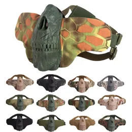Outdoor Tactical Skull Mask Airsoft Shooting Ansiktsskydd Half Face NO03-406