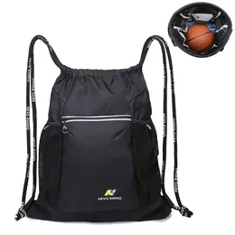 15L Sport Gym Tasche Kordelzug Jungen Basketball Fußball Training Tasche Männer Falten Wasserdichte Fitness Rucksack Outdoor Sac De Sport Q0705