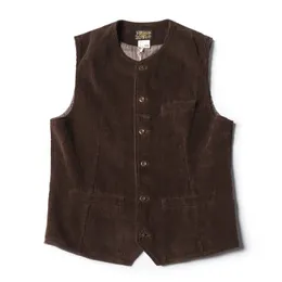 Bronson 1910s French Workwear Corduroy Vest Vintage Hunting Field Colete Cords 201126