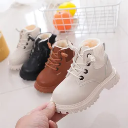 Kinder Baby Mädchen Stiefel Frühling/Herbst Einzelne Schuhe Mode Baumwolle Kinder Jungen Plüsch Spitze Up Samt Winte 220222